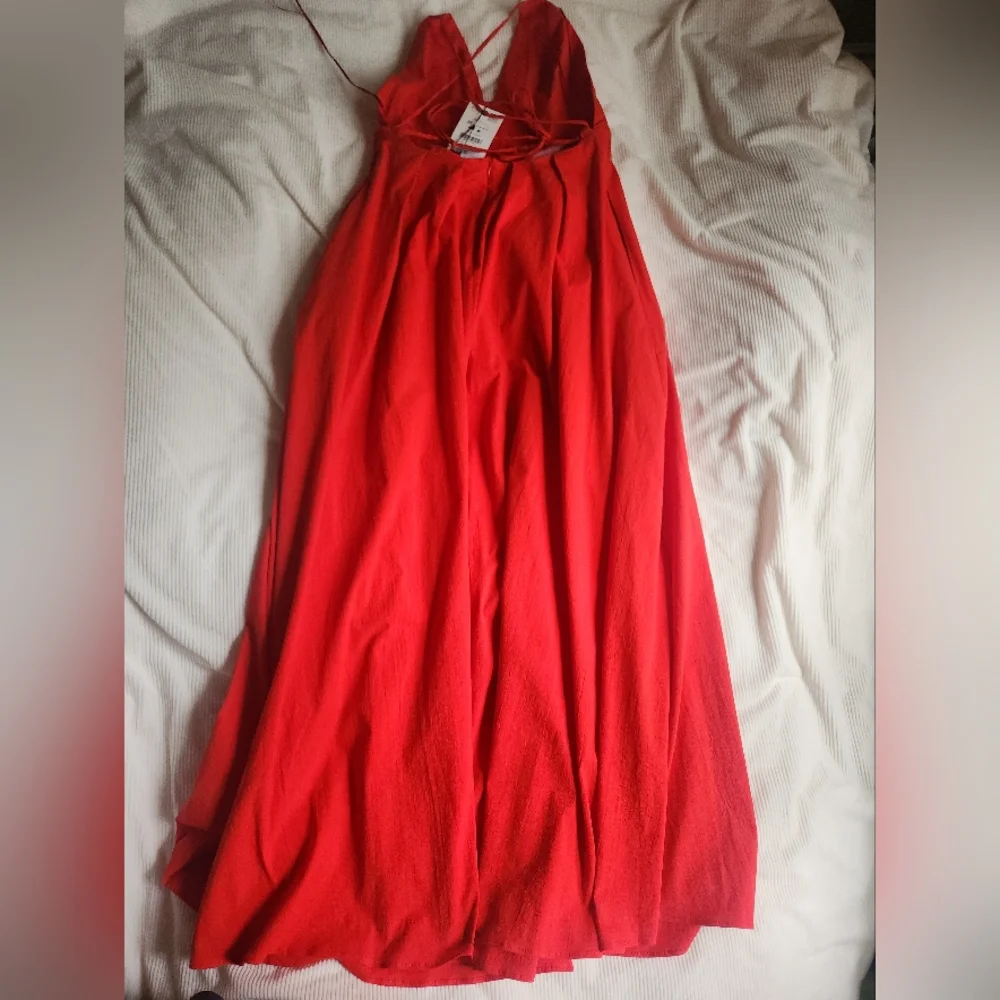 Zara Open Back Dress Strappy Ajustable Straps Pockets red Zw Collection Sz M NWT - Picture 15 of 16